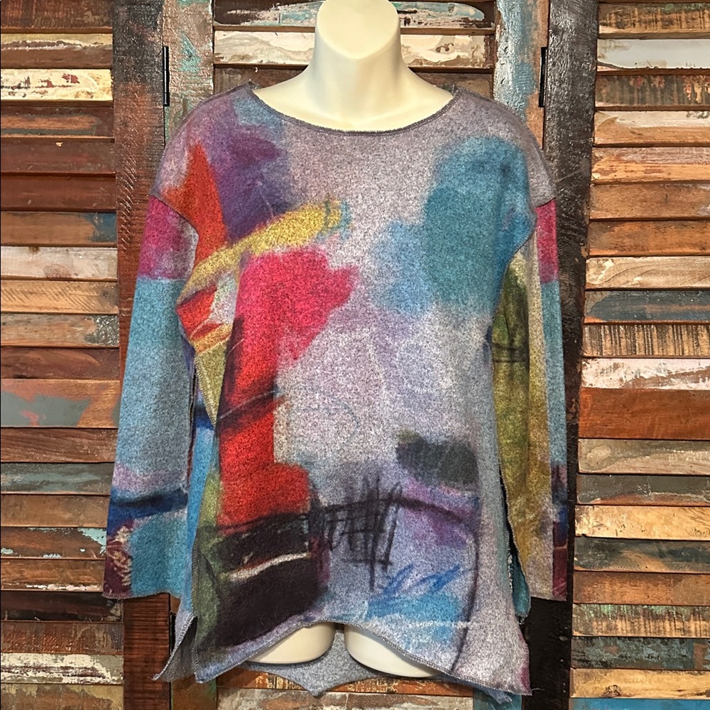 Lily London Colorful Abstract Sweater